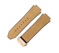 ROUHO 26 x 19mm Ricambio Pelle Braccialetto Orologio Uomo e Donna Cinturino in Pelle per HUBLOT Big Bang-Marrone + Oro Rosa Fibbia