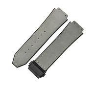 ROUHO 26 x 19mm Ricambio Pelle Braccialetto Orologio Uomo e Donna Cinturino in Pelle per HUBLOT Big Bang-Grigio + Nero Fibbia
