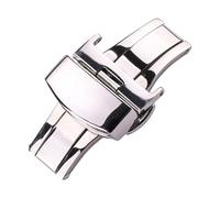 ROUHO 316 Acciaio Inox Cerniera Disimpegno Orologio Flip Automatico Accessori Cerniera Cinturino Pelle Orologio-Argento 20mm