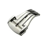 ROUHO 316L Acciaio Inossidabile Fermo Espandibile Sblocco Rapido Cinturino in Pelle Fermo Ricambio per OMEGA De Ville series - Argento 14mm