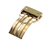 ROUHO 316L Acciaio Inossidabile Pulsante a Pressione Cerniera Ricambio Fermo Espandibile Farfalla per HUBLOT Big Bang - Oro Rosa 24mm