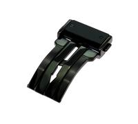 ROUHO 316L Acciaio Inossidabile Pulsante a Pressione Cerniera Ricambio Fermo Espandibile Farfalla per HUBLOT Big Bang - Nero 22mm