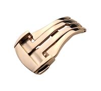 ROUHO 316L Acciaio Inox Cerniera Pieghevole a Doppio Pressione - Ricambio Cerniera Cinghia Orologio per Omega De Ville Seamaster Speedmaster-Oro Rosa 18mm