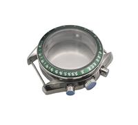 ROUHO 40mm Retrò Cronografo Cassa Orologio Acrilico Cupola, per Movimento Quarzo VK63 VK64, 32,5mm Quadrante Cassa Orologio per Omega Speedmaster-B Inserto Ghiera Verde Scuro