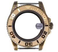 ROUHO 40mm Vintage Invecchiato Look Cassa Orologio Ceramica Inserto Lunetta, Adatto per Movimento ETA 2824, Zaffiro Lente Opaco Bronzo Orologio Modifica Parti per Rolex Yacht-Master-J