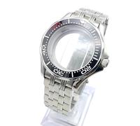 ROUHO 41mm Smerlata Lunetta Subacqueo Orologio Modifica Kit, Adatto per Movimento NH35 NH36 30,5mm - 31mm Grande Quadrante, Cassa Orologio & Bracciale Set per Omega Seamaster 300M-A 11