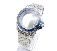 ROUHO 41mm Smerlata Lunetta Subacqueo Orologio Modifica Kit, Adatto per Movimento NH35 NH36 30,5mm - 31mm Grande Quadrante, Cassa Orologio & Bracciale Set per Omega Seamaster 300M-A 6