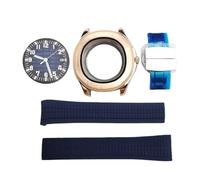 ROUHO 42mm Oro Rosa Cassa Orologio Cinturino Gomma Set, Adatto per Movimento NH35 NH36, Cuscino Forma Orologio Modifica Kit per Patek Philippe Aquanaut-B