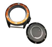 ROUHO 42mm Orologio Modifica Kit Adatto per Giapponese Calibro NH35 NH36 3.8 Corona Posizione, Nero Anello Capitolo Cassa Orologio con Inserto Lunetta per Seiko SKX007-K