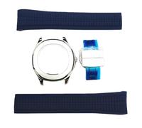 ROUHO 42mm Sport Orologio Modifica Kit, Adatto per Movimento NH35 NH36, Arrotondato Ottagono Cassa + Cinturino Gomma con Fibbia Farfalla Set per Patek Philippe Aquanaut-B