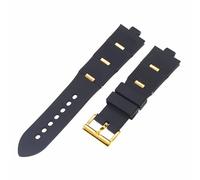 ROUHO 8 mm nera Cinturino per orologio da polso in gomma siliconica per BUL-GARI DIA-GONO DP42C14SVDGMT-Oro 25mm