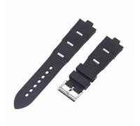 ROUHO 8 mm nera Cinturino per orologio da polso in gomma siliconica per BUL-GARI DIA-GONO DP42C14SVDGMT-Argento 25mm