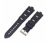 ROUHO 8 mm nera Cinturino per orologio da polso in gomma siliconica per BUL-GARI DIA-GONO DP42C14SVDGMT-Oro Rosa 25mm
