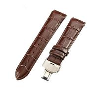 ROUHO Accessori Cinturino in Pelle Durevole Chiusura Metallica Braccialetto Orologio per Tissot Couturier T035-Marrone + Argento Fibbia 23mm