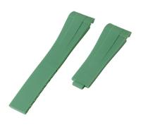 ROUHO Accessori per orologi di ricambio per cinturini per orologi impermeabili con cinturino in silicone da 20 mm per Rolex Daytona Explorer Datejust GMT-Master II-Verde Scuro