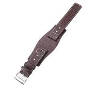 ROUHO Accessori per orologio da polso da uomo con cinturino in pelle vintage da 24 mm per Fossil-Marrone