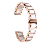 ROUHO Acciaio Inossidabile Ceramica Orologio Bracciale Distribuzione Fibbia Orologio Cinturino Guarda Il Cinturino-Oro Rosa + Bianco 20mm