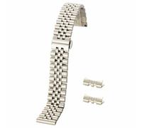 ROUHO Acciaio Inossidabile Chiusura Deployante Bracciale Orologio Finali Curvi Ricambio Cinturino Orologio per Rolex Datejust-Argento 16mm