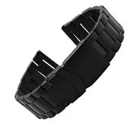 ROUHO Acciaio Inossidabile da Uomo Bracciale Orologio Impermeabile Subacqueo Cinturino Orologio Compatibile con Hamilton Khaki Frogman-Nero 22MM