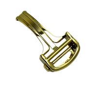 ROUHO Acciaio Inossidabile Fermo Cinturino in Pelle Doppio Pulsante a Pressione Fermo Farfalla Ricambio per CARTIER Ballon Bleu - Oro 14mm