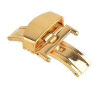 ROUHO Acciaio Inox Pieghevole Orologio Cerniera Disimpegno a Doppio Pressione Accessori Cerniera Cinturino Orologio-Oro 22mm
