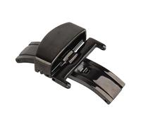 ROUHO Acciaio Inox Pieghevole Orologio Cerniera Disimpegno a Doppio Pressione Accessori Cerniera Cinturino Orologio-Nero 20mm