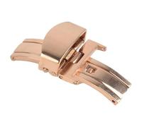 ROUHO Acciaio Inox Pieghevole Orologio Cerniera Disimpegno a Doppio Pressione Accessori Cerniera Cinturino Orologio-Oro Rosa 20mm