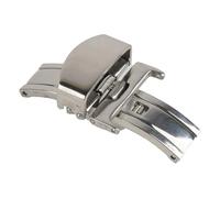 ROUHO Acciaio Inox Pieghevole Orologio Cerniera Disimpegno a Doppio Pressione Accessori Cerniera Cinturino Orologio-Argento 22mm