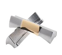 ROUHO Adattatore Terminale 20mm Acciaio Inox, Connettore Curvo Cinturino Orologio Compatibile per Rolex Cosmograph Daytona 116500-Argento Oro