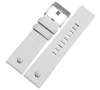 ROUHO Bracciale Orologio Finitura Testurizzata, Cinghia Pelle con Fibbia Ardiglione per Diesel DZ4323 7312 7314 7348 1657 4318-Bianco 27mm