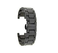 ROUHO Ceramica Orologio Cinturino Ricambio Orologio Cinturino Distribuzione Chiusura Cinturino per OM-EGA GC-Nero 16 x 8mm