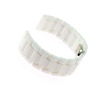 ROUHO Ceramica Orologio Cinturino Universale Piatta Interfaccia Orologio Cinturino 3 Perline Guarda I Braccialetti-Bianco 22mm
