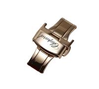 ROUHO Chiusura Déployante in Acciaio, Fibbia Pieghevole Orologio con Meccanismo a Pulsanti per Chopard Happy Diamonds-B1 14mm