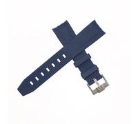 ROUHO Cinturino dell'orologio con interfaccia ad arco di ricambio per cinturino in gomma impermeabile da 21 mm per Rolex Yacht-Master GMT Master-Blu