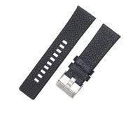 ROUHO Cinturino di ricambio in pelle vintage Cinturino per orologio da uomo morbido da donna per Diesel DZ4210 DZ1657 DZ4323 DZ7313-Nero 26mm
