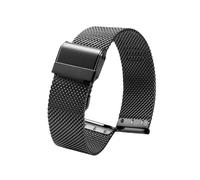 ROUHO Cinturino Orologio Acciaio Inossidabile Bracciale Maglia Metallo Ricambio Argento Maglie Attacco Dritto per Daniel Wellington - Nero 16mm