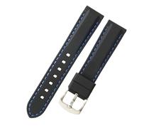 ROUHO Cinturino Orologio Impermeabile Silicone Gomma Polso Sportivo Uomo Subacquei-Blu 20mm