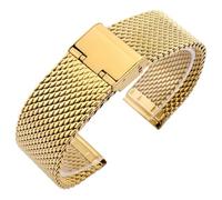 ROUHO Cinturino Orologio Maglia Intrecciata Acciaio Inossidabile Filo 10mm Ricambio Bracciale Orologio Compatibile con Daniel Wellington-Oro 22mm