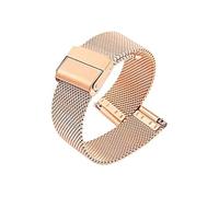 ROUHO Cinturino Orologio Maglia Intrecciata, Acciaio Inossidabile Ricambio Bracciale Orologio con Chiusura Regolabile Compatibile con Daniel Wellington-Oro Rosa 16mm