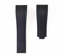 ROUHO Cinturino per cinturino in gomma regolabile da 20 mm per Rolex Daytona Yacht-Master-Nero