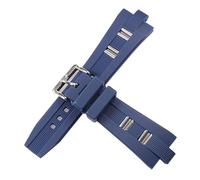 ROUHO Cinturino per orologio in silicone da 26 mm con fibbia ad ardiglione Accessori per orologio da uomo Cinturino in gomma per BUL-GARI-Blu
