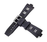 ROUHO Cinturino per orologio in silicone da 26 mm con fibbia ad ardiglione Accessori per orologio da uomo Cinturino in gomma per BUL-GARI-Nero