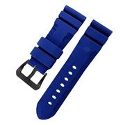 ROUHO Cinturino per orologio in silicone impermeabile Cinturino per orologio Accessori Cinturino per orologio da polso per PA-NE-RAI PAM351 PAM111 PAM380-Blu + Nero Fibbia 24mm