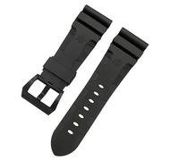 ROUHO Cinturino per orologio in silicone impermeabile Cinturino per orologio Accessori Cinturino per orologio da polso per PA-NE-RAI PAM351 PAM111 PAM380-Nero + Nero Fibbia 26mm