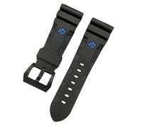 ROUHO Cinturino per orologio in silicone impermeabile Cinturino per orologio Accessori Cinturino per orologio da polso per PA-NE-RAI PAM351 PAM111 PAM380-Nero Blu + Nero Fibbia 24mm