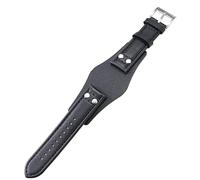 ROUHO Cinturino per orologio in vera pelle da 20 mm con fibbia ad ardiglione per Fossil CH2592-Nero 2
