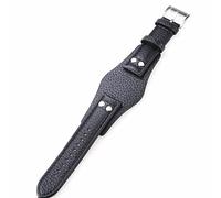 ROUHO Cinturino per orologio in vera pelle da 20 mm con fibbia ad ardiglione per Fossil CH2592-Nero 1