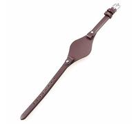 ROUHO Cinturino per orologio in vera pelle da 8 mm con fibbia ad ardiglione per Fossil Georgia ES3077 ES2830 ES3262 ES3060-Caffè