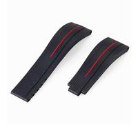 ROUHO Cinturino per orologio sportivo in gomma da 20 mm con cinturino di ricambio per cinturino con interfaccia piatta per Rolex Daytona Yacht-Master-Rosso
