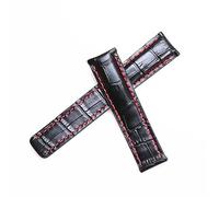 ROUHO Cinturino Ricambio Cinturino Orologio Vera Cinturino Orologi Orologio Cinturino Accessorio-Nero + Rosso 24mm